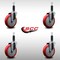 Service Caster 5'' SS Red Poly Wheel Swivel 1'' Expanding Stem Caster Set, 4PK SCC-SSEX20S514-PPUB-RED-1-4 - alternate 2